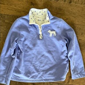 Boden Kids' Lavender Fleece with Lamb Embroidery